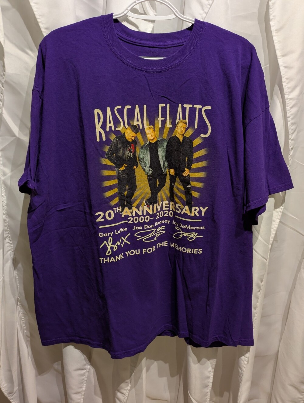 14 Rascal Flatts 20th Anniversary Tour Graphic T-Shirt Purple 2XL